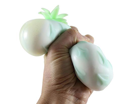 Curious Minds Busy Bags 1 Large Pineapple Soft Fluff- Filled Fruit Squeeze Stress Balls - Squishy Toy - Sensory Fidget Squeezey Sensory Squeeze Balls OT Random Color