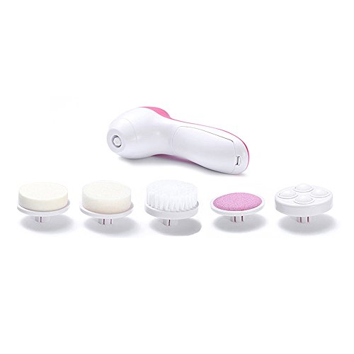 5 in 1 Multifunction Beauty Electric Facial Cleansing Brush Spa Kit Wash Mahine/Exfoliating Dead Skin Cells Cosmetic Sponge