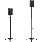Mounting Dream Height Adjustable Speaker Stands Mounts, One Pair Floor Stands, Heavy Duty Base Extendable Tube, 11 lbs Capacity Per Stand, 35.5-48" Height Adjustment MD5401 (Speakers Not Included)