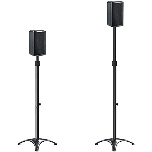 Mounting Dream Height Adjustable Speaker Stands Mounts, One Pair Floor Stands, Heavy Duty Base Extendable Tube, 11 lbs Capacity Per Stand, 35.5-48" Height Adjustment MD5401 (Speakers Not Included)