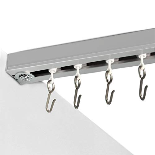 RoomDividersNow Ceiling Track Set - Small, For Spaces 3ft - 6ft Wide (Silver)