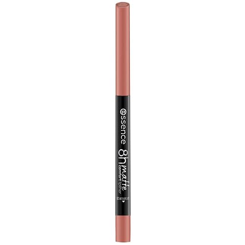 essence 8h Matte Comfort Lip Liner, Lip Pencil, No. 03 Soft Beige, Nude, Instant Result, Long-Lasting, Matte, Vegan, Waterproof, Microplastic Particles Free (0.3 g)