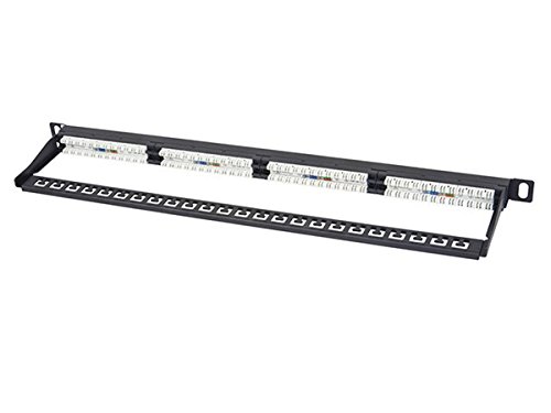 Monoprice 110032 Space Saver 19-Inch Half-U UTP 24-Port s Cat6 Patch Panel Dual IDC
