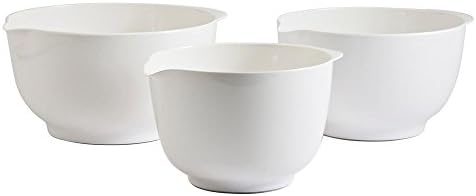 Hutzler Melamine Mixing Bowl | BPA free - Set of 3 (White)
