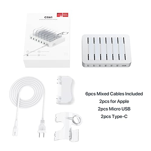 SooPii Premium 6Port USB Charging Station Organizer for Multiple