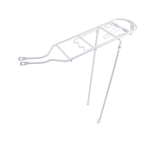 Fenix Cycles Steel 26″ Bike Rear Rack Bicycle Carrier, 6 3/8in W x 19 1/2in L, (White)