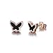 TAMHOO Rose Gold Plated Stainless Steel Mixed Color Cute Pineapple Mouse Heart Shape Love Owl Ladybug Stud Earrings Set