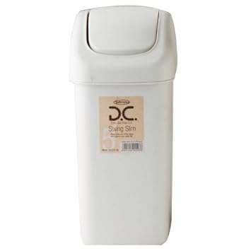 【クリックでお店のこの商品のページへ】岩崎 ゴミ箱 ホワイト 11.5L DCシリーズ スイングスリム10 L-2001