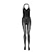 Vovotrade Women Leopard Hanging Neck Bodystockings Perspective Underwear Lingerie (Black)