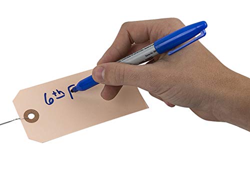 EZdom Manila Shipping Tags with Wire Ties Attached #5 4 3/4" x 2 3/8" Blank Paper Pre-Wired (Box of 200) - Thumbnail 2