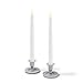 Rustic Taper Candlestick Holder - Set of 2, Short Grey Enamel Candleholders with Distressed Finish, 2.5 Inch Tall, Fits Standard Size Tapered Candles, Vintage, Classic and Farmhouse Decor