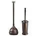 iDesign 93720 Kent Plastic Toilet Bowl Brush and Plunger Set, Slim Combo Set for Cleaner Storage, Ideal for Master, Kids', Guest, Office Bathroom, 10.04