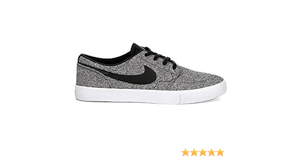 nike sb portmore ii black & white canvas skate shoes
