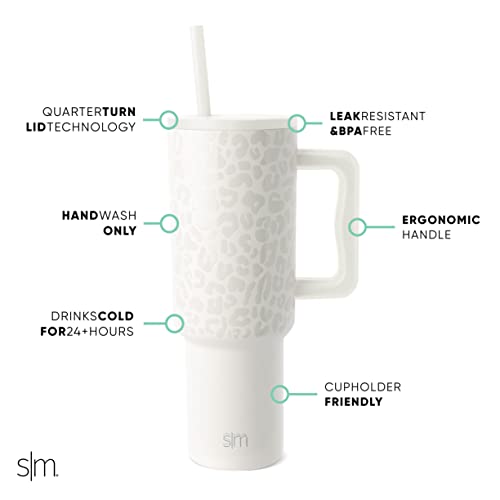 Simple Modern 40 oz Tumbler with Handle and Straw Lid Insulated