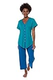 Texere Women's Pajama Set Sleepwear (Capri Breeze, Large) PJ Tops and Bottoms WB0002-CBZ-L