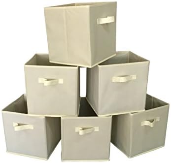 Marvel O Bug Foldable Cloth Storage Basket, Set of 6, Beige