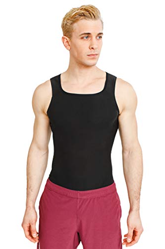 Sweat Shaper Men's Premium Workout Tank Top Slimming Polymer Sauna Vest for Weight Loss Tummy Fat Burning ,Black