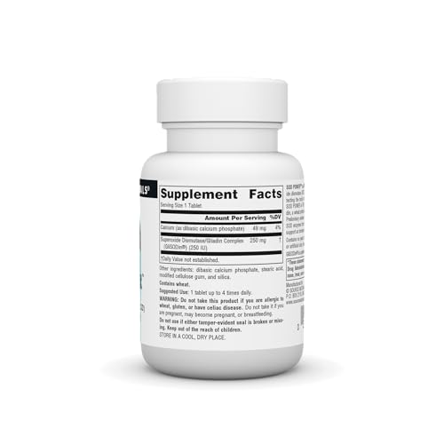 Source Naturals SOD Power As Glisodin, Superoxide Dismutase, Dietary Supplement 250mg - 30 Tablets