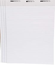 School Smart Ruled Easel Pads, 27 x 34 Inches, 50 Sheets, White, Pack of 4