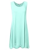 NINEXIS Womens Sleeveless Flowy Loose Fit Flare Tank Tunic Dress