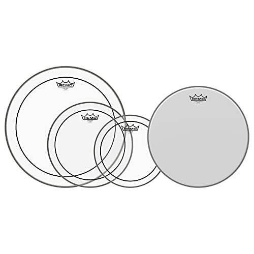 Remo PP-0320-PS Drum Head Pro Pack Pinstripe Transparent 12 Inches 13 Inches 16 Inches + Free 14 Inches PP-0320-PS