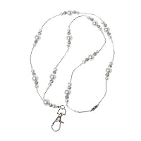 BabyHUIH Pendant Necklace Hidden Hollow Beads White Pearls Beaded Lanyard ID Badge Holder