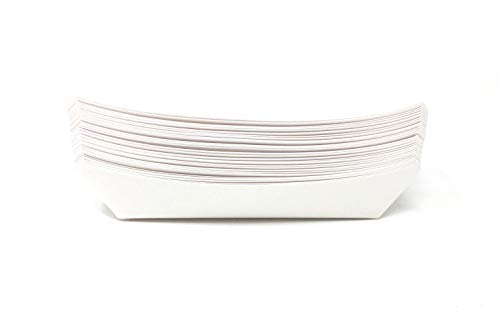 Mr. Miracle 7 Inch Paper Hot Dog Tray in White. Pack of 100. Disposable, Recyclable and Fully Biodegradable. Made in USA
