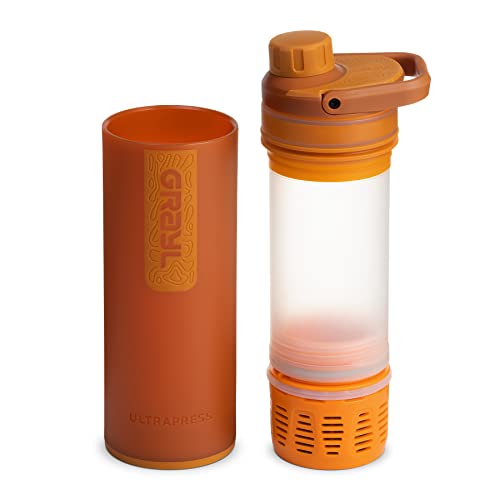 GRAYL UltraPress - Botella purificadora de agua y filtro para senderismo, mochileros y viajes (Mojave Redrock)