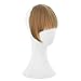 REECHO Fashion Full Length Synthetic 1 Piece Layered Clip in Hair Bangs Hairpieces Fringe Hair Extensions Color - Light Caramel Brown
