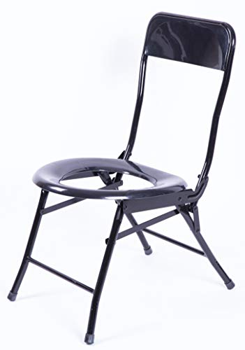 PLAYBERG Folding Portable Toilet Seat for Camping and Hiking with Back Rest - Thumbnail 6