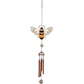 Carson Mini Bumblebee Wireworks Fun Chime - Outdoor Garden Yellow Bee Windchime