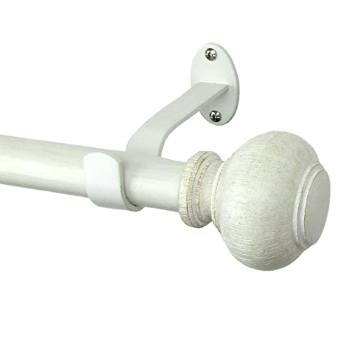 Elrene Home Fashions Rhinebeck Single Faux-Wood Curtain Rod, For Curtains and D…