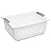Sterilite 16648006 Large Stacking Basket, White Basket w/ Titanium Accents, 6-Pack