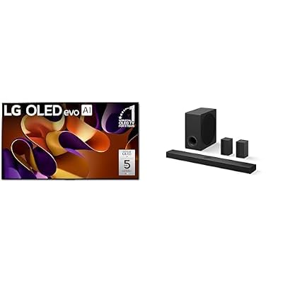 LG 77" OLED evo G4 Series 4K Smart TV Bundle with 5.1.3ch Dolby Atmos Soundbar and Wireless Rear Speakers, 2024 New Models