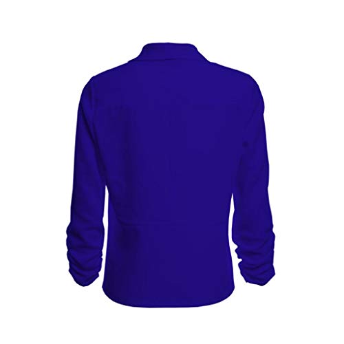 Pervobs Coat&Jacket, Clearance! Women Elegant 3/4 Sleeve Blazer Open Front Short Cardigan Suit Jacket Work Office Coat (XL, Blue)