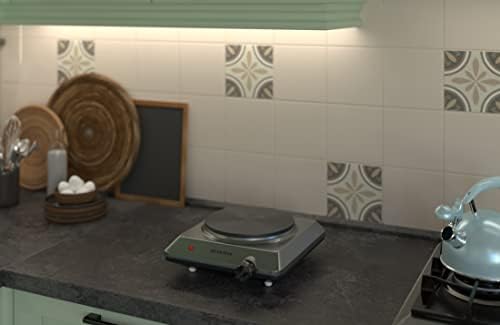 Placa de cocina portátil, placa eléctrica para cocinar fácil de limpiar, hornillo eléctrico con termostato regulable, acero inoxidable cepillado, 1500 W, KP 1092