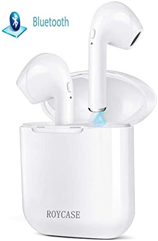 roycase Bluetooth Headphones Mini Earbuds Stereo in-ear Wireless Bluetooth Headsets with Charging Case - Noise Cancelling mic HD Sports Earphones for All Smartphones