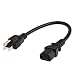CableCreation [2-Pack] 1 Feet 18 AWG Universal Power Cord for NEMA 5-15P to IEC320C13 Cable, 0.3M / Black primary