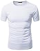 Doublju Mens Crew Neck T-shirts Short Sleeve WHITE (US-M)