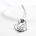 Merdia 925 Sterling Silver Necklace with AAA Cubic Zirconia Heart to Heart Pendant 18