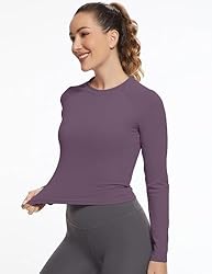 GGOV Womens Long Sleeve Crop Workout Tops Yoga