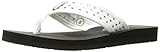 Skechers Cali Women's Meditation-Rhineston Flip Flop, White, 6 M US