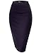 TWINTH Pencil Skirts Plus Size Casual Skirt Elastic Waist Band Scuba Streychy Solid Color Navy M