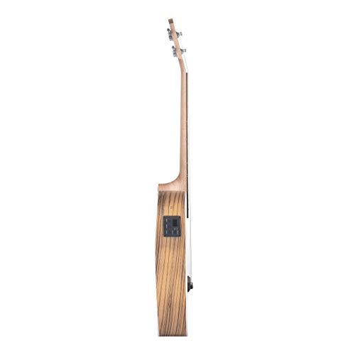 Caramel CB104 Zebra Wood Matt Finish Baritone Acoustic Electric Ukulele With Truss Rod with D-G-B-E Strings