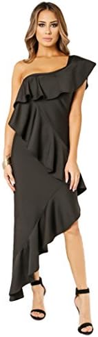 Wow Couture Women's 'Lola Eve' Asymmetric One Shoulder Bandage Dress, Black, Medium