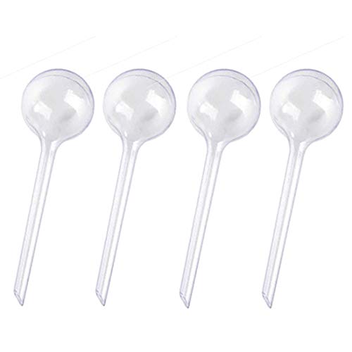 Alotm 4Pcs Plant Watering Bulbs, Automatic Self-Watering Globes Plastic Balls Garden Water Device Watering Bulbs for Plant (Large, 4 Pcs Clear)