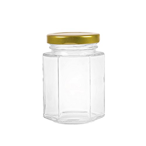 12 pack 4 oz Clear Glass Jam Jars for Jam,Honey,candies,sauce,Baby Foods,Jelly Wedding Favors,DIY Magnetic Spice Jars(Comes with gold lids)