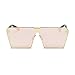 JOJO'S SECRET Oversized Square Sunglasses Metal Frame Flat Top Sunglasses JS009 (Gold/Transparent Red+Gold/Pink, 2.48)