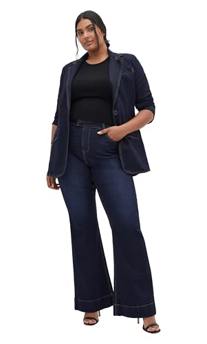 City Chic Women's Plus Size West End Dark Denim Jean, 12