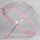 Clear Bubble Umbrellas Pink Trim